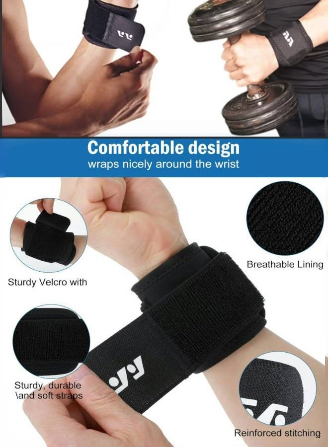 2 Pack Wrist Brace Adjustable Wrist Support, Wrist Straps for Fitness Weightlifting, Tendonitis, Carpal Tunnel Arthritis, Highly Elastic Wrist Wraps for Relief Wrist Pain(Black) - Image 5