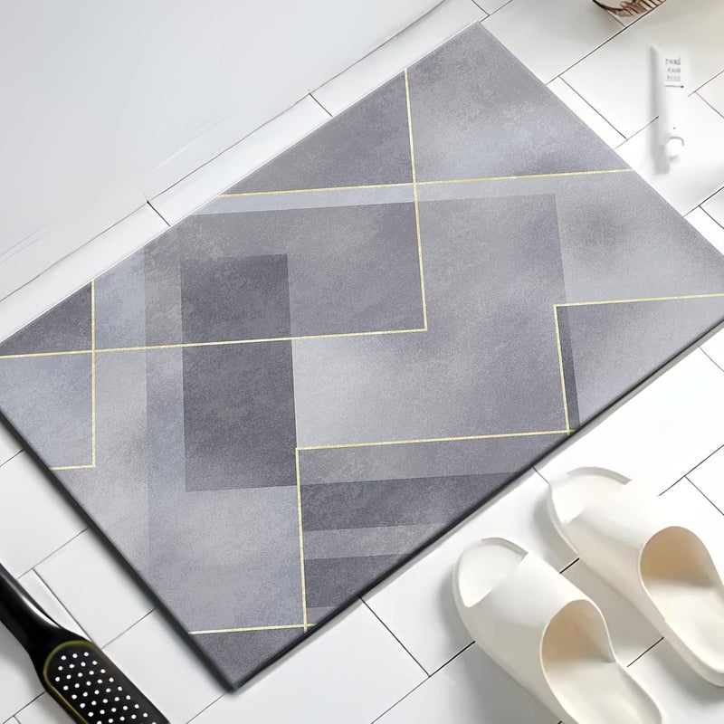 UMAI Polyester Rubber Bathroom Mat (40 * 60cm) Bath Mat | Anti Skid Mat for Bathroom Floor | Bathroom Accessories | Bathroom Mats Water Soak | Non Slip Mat for Bathroom | Floor Mat - Image 1