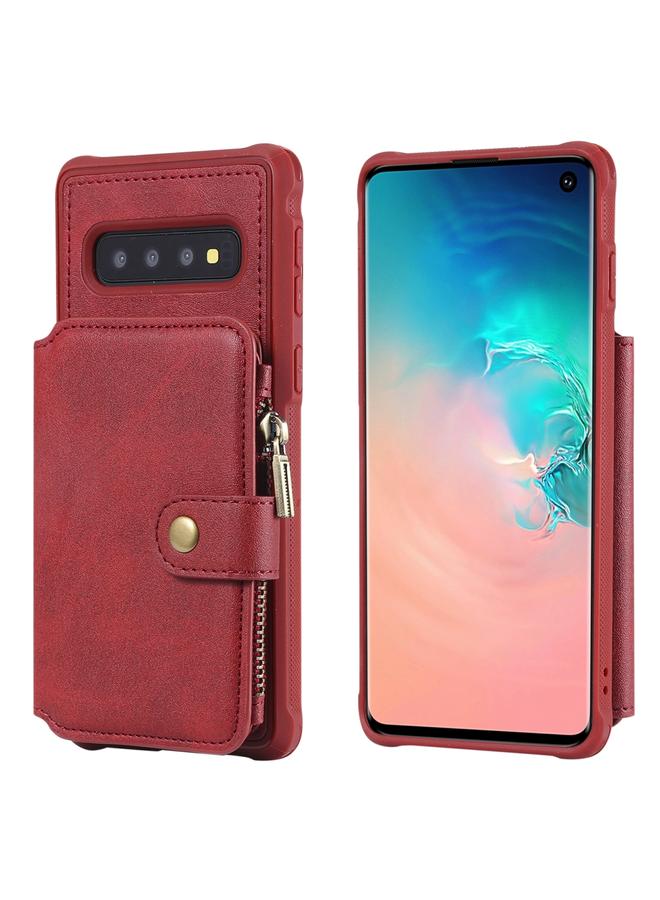 Zaboon Case For Galaxy S10 Zipper Shockproof Protective Case with Card Slots & Bracket & Photo Holder & Wallet Function - Image 1