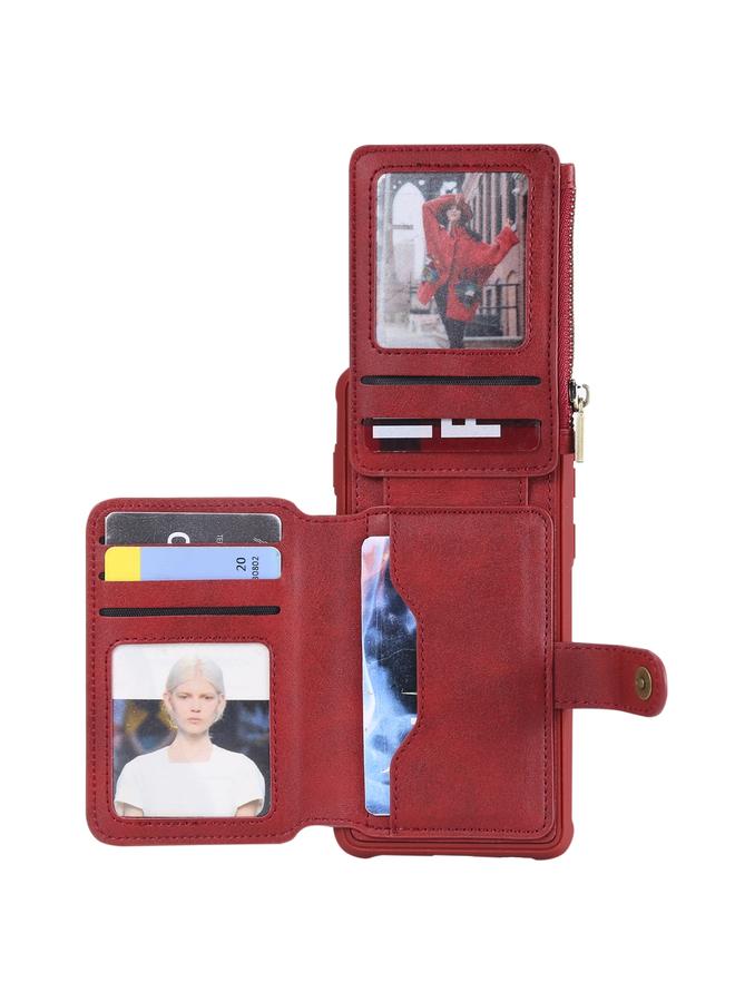 Zaboon Case For Galaxy S10 Zipper Shockproof Protective Case with Card Slots & Bracket & Photo Holder & Wallet Function - Image 5