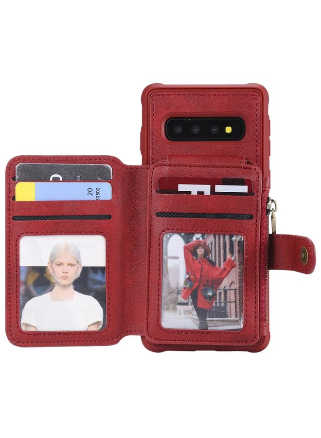 Zaboon Case For Galaxy S10 Zipper Shockproof Protective Case with Card Slots & Bracket & Photo Holder & Wallet Function - Image 4