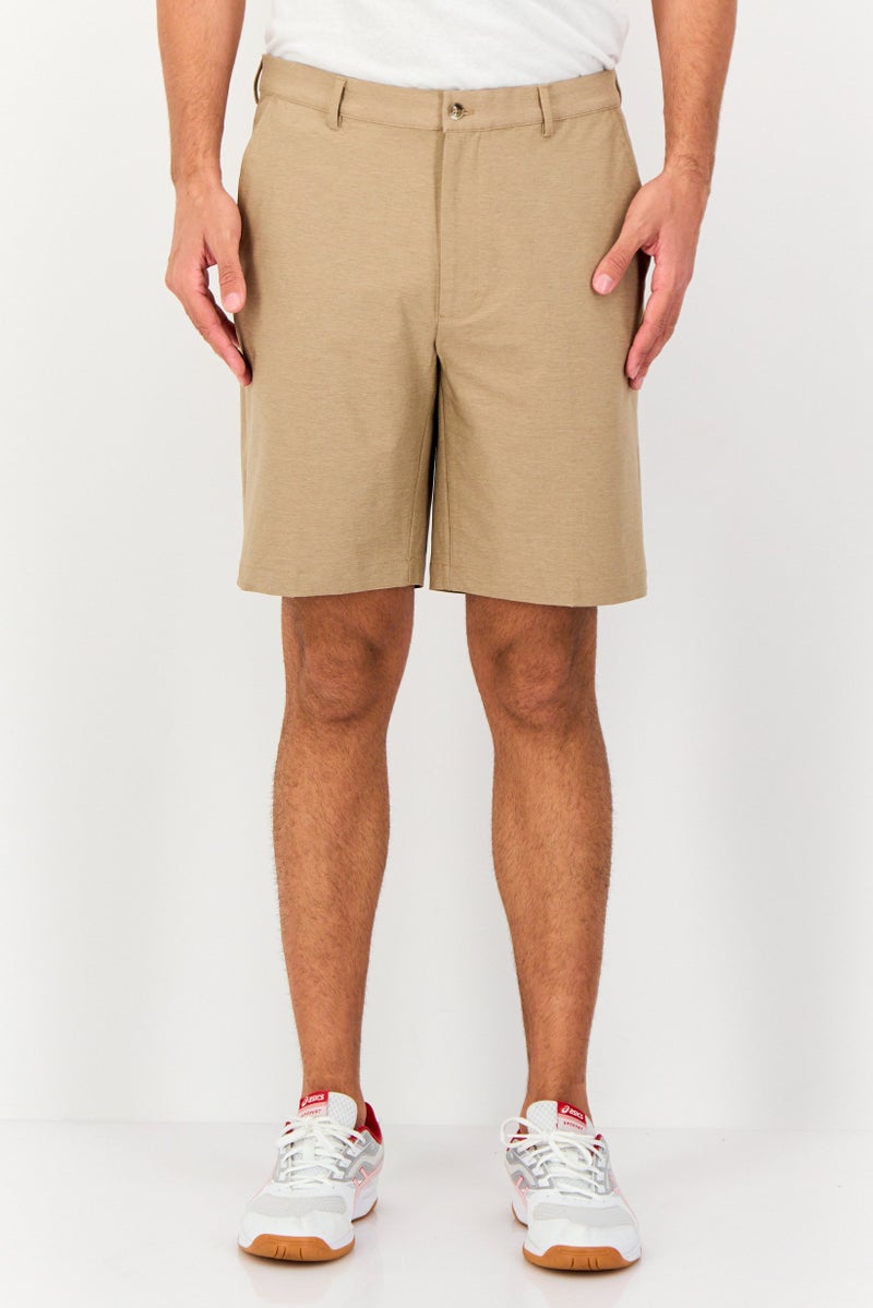 Greg Norman Men Sportswear Fit Heather Outdoor Shorts, Tan - Image 1