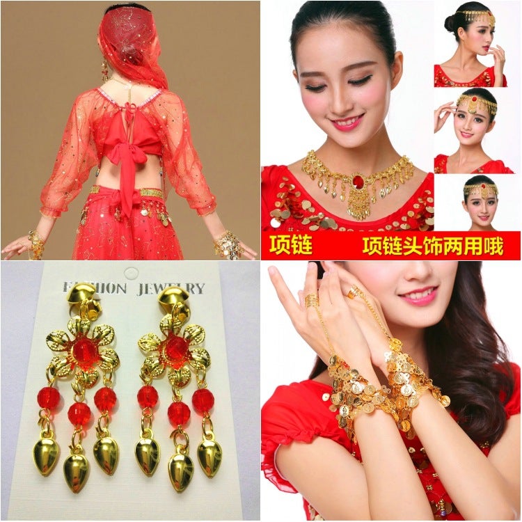 Children'S Belly Dance Performance Clothing Children'S Indian Dance Performance Clothing Long Sleeve Skirt Suit Children'S Ethnic Dance Clothing - Image 5