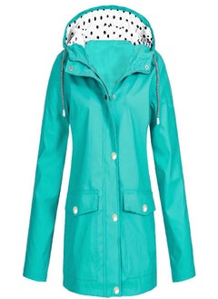 Womens Raincoats With Hood  Lightweight Outdoor Hooded Waterproof Windbreaker Solid Trench Coat Jacket Plus Size