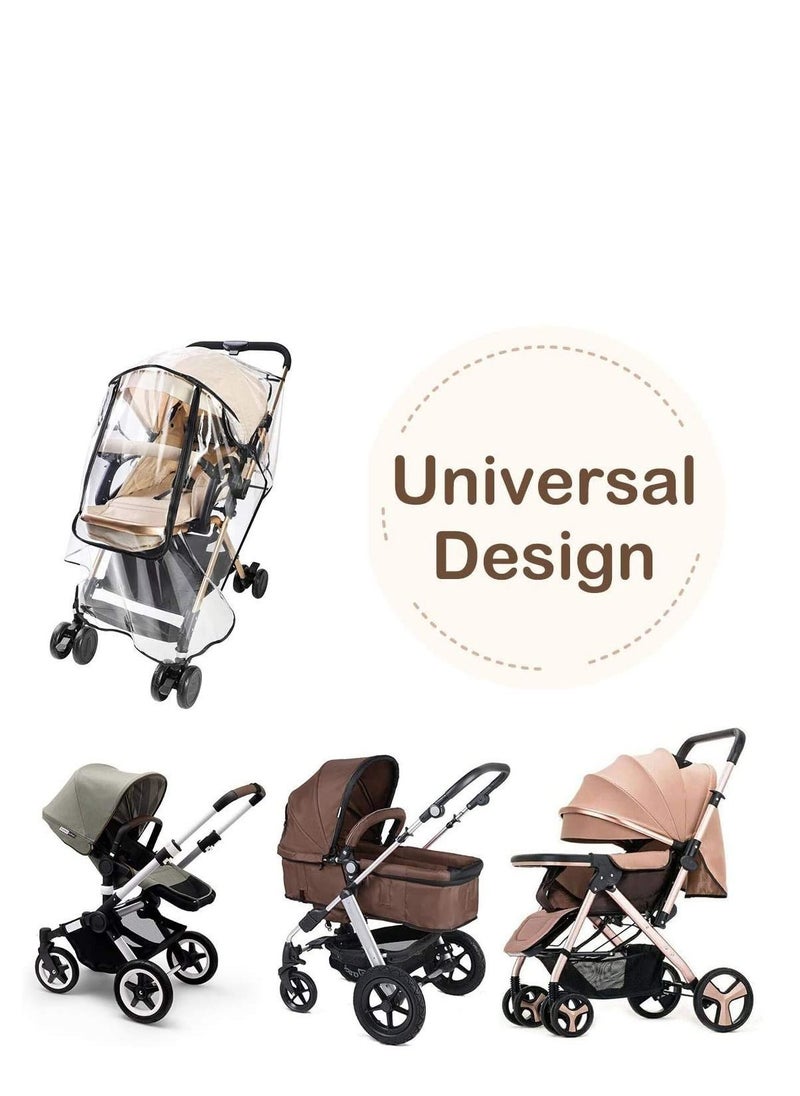 Y&D Stroller Rain Cover Universal Size Baby Travel Weather Shield Food Grade Material EVA Plastic Waterproof Windproof Dust Resistant Raincover for Jogger Buggy Pram  - Image 4