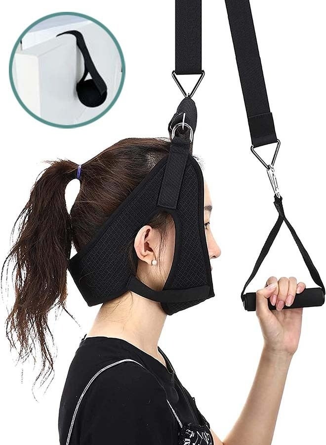 YIM-VIBEHAUS Neck Stretcher Cervical Traction Device for Neck Pain Relief Portable Cervical Traction Over Door for Neck Decompression Neck Hammock - Image 1