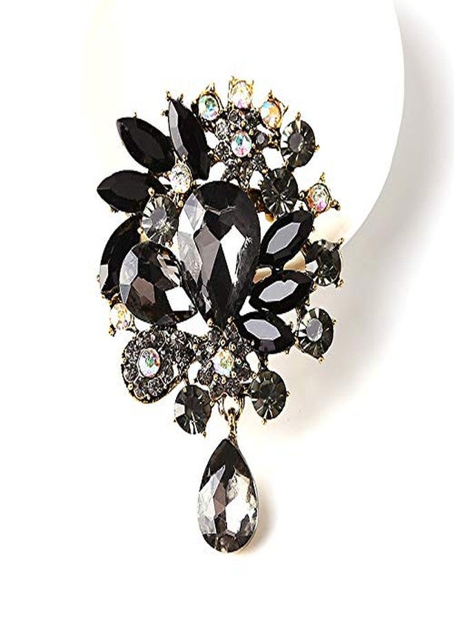 Ezing 4Pcs Brooch Lot with Large Big Size Rhinestone Crystal Fashion Jewelry (q) - Image 5