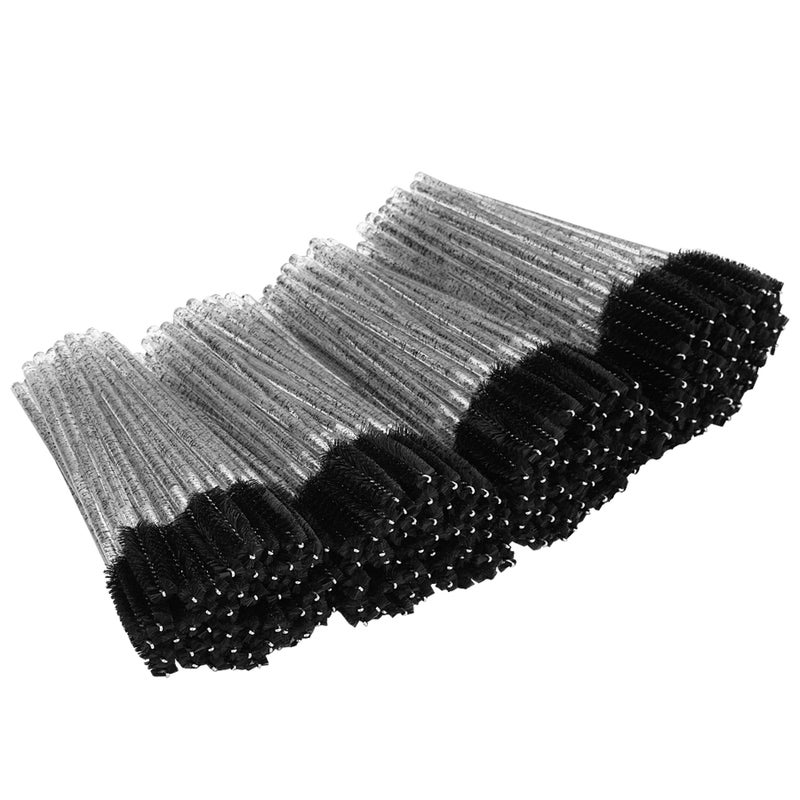 tifanso 200PCS Spoolie Eyelash Brush - Disposable Mascara Brush Wand for Lashes, Eyebrow Eyelash Extension Supplies (Black) - Image 1