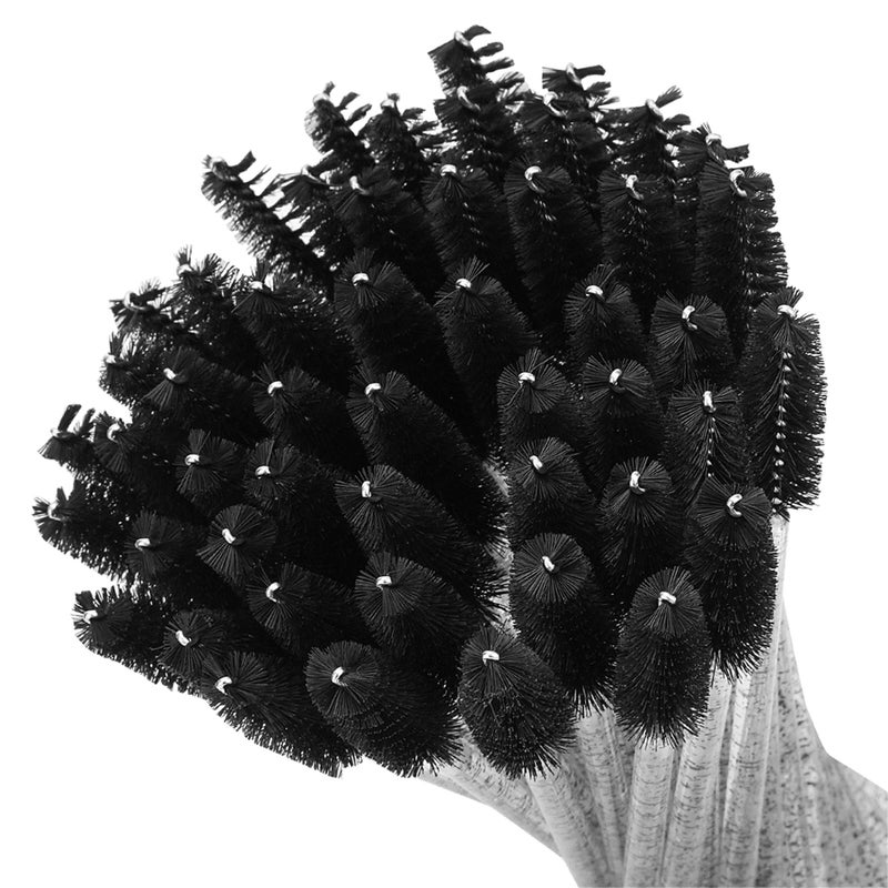 tifanso 200PCS Spoolie Eyelash Brush - Disposable Mascara Brush Wand for Lashes, Eyebrow Eyelash Extension Supplies (Black) - Image 3