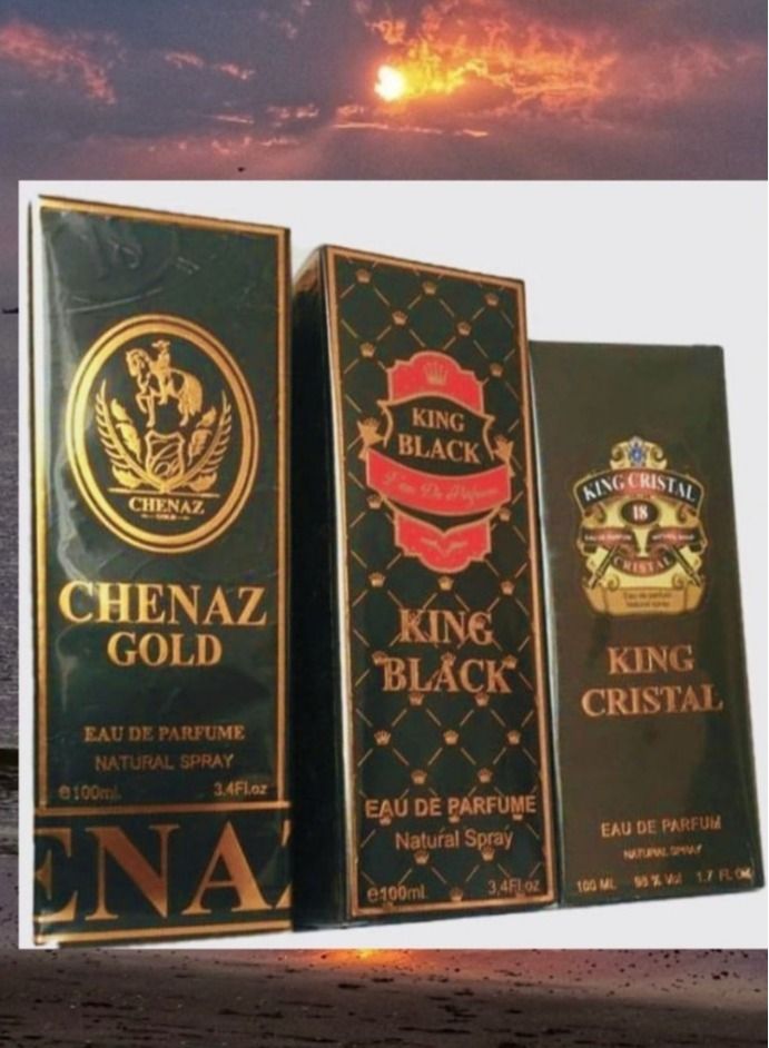 كينج عرض ثلاثه عطور تشيناز جولد + كينج بلاك + كينج كريستال