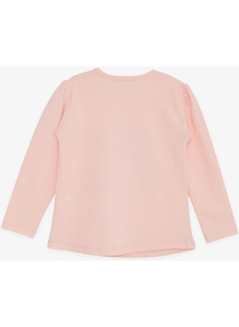 Breeze Girl's Long Sleeve T-Shirt Floral Girl Printed 1-4 Years, Salmon