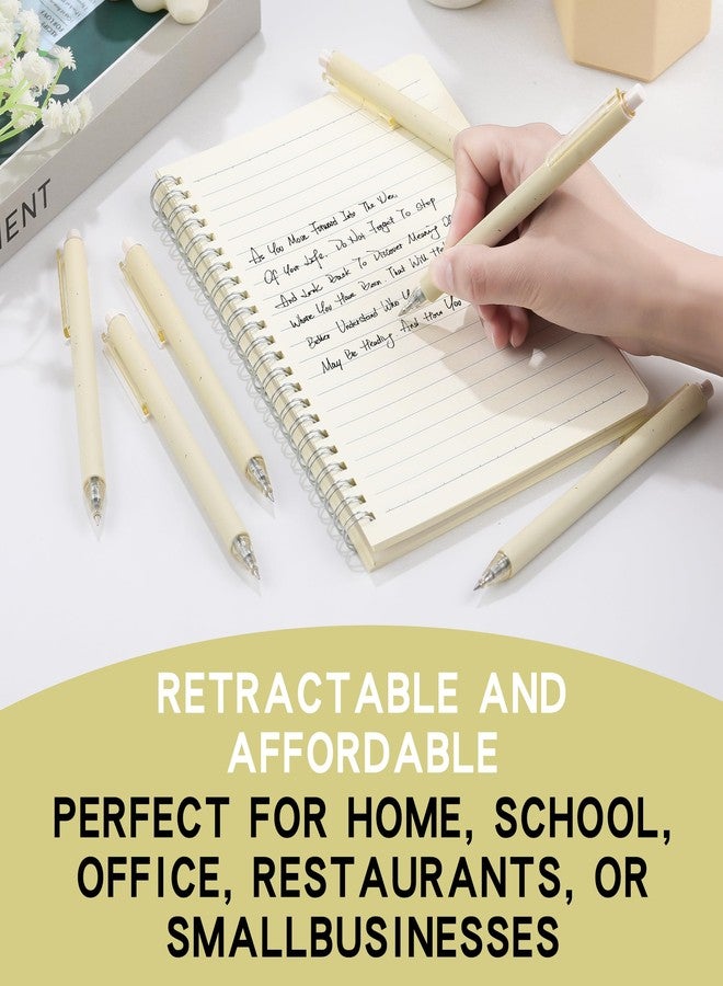 RIANCY 66 Pack Retractable Black Ballpoint Pens Bulk, 0.5mm Fine Point Click Pens, No Bleed No Smear Smooth Writing, Beige Barrel for Teacher Classroom Office School Supplies Wholesale - Image 2