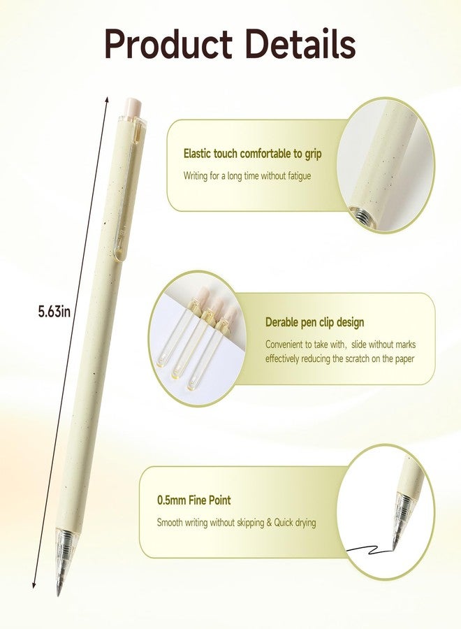 RIANCY 66 Pack Retractable Black Ballpoint Pens Bulk, 0.5mm Fine Point Click Pens, No Bleed No Smear Smooth Writing, Beige Barrel for Teacher Classroom Office School Supplies Wholesale - Image 3