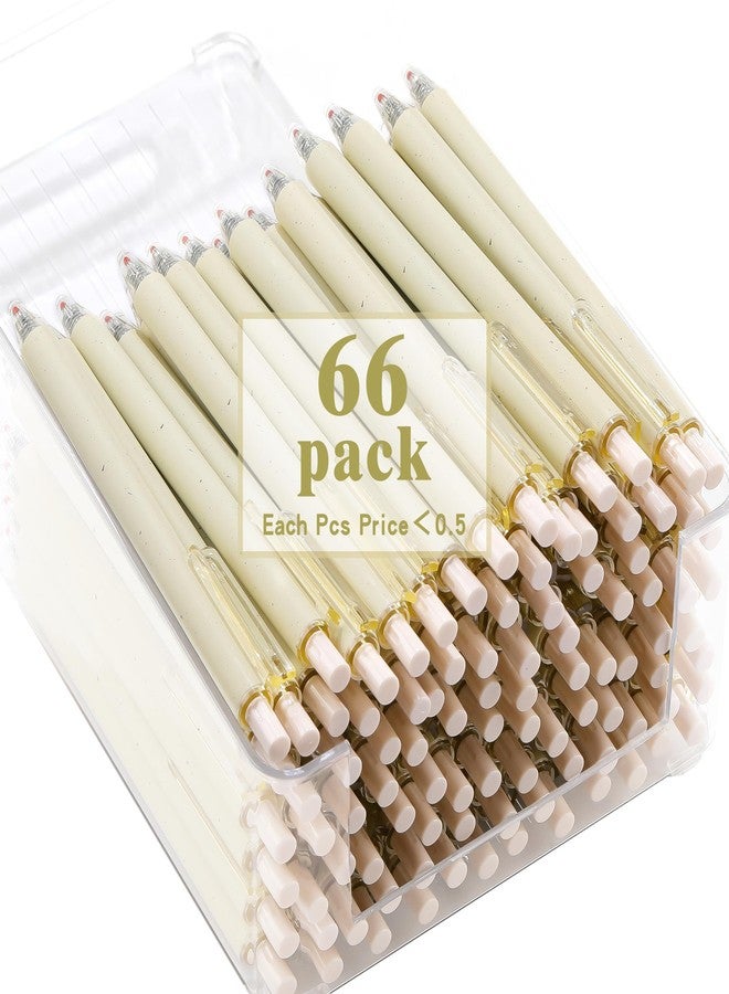 RIANCY 66 Pack Retractable Black Ballpoint Pens Bulk, 0.5mm Fine Point Click Pens, No Bleed No Smear Smooth Writing, Beige Barrel for Teacher Classroom Office School Supplies Wholesale - Image 5