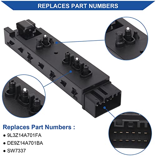 Obaee Front Right Passenger Side Power Seat Switch Adjustment Compatible with Ford 2006-2019, Lincoln 2006-2019, Mercury 2006-2011, Replaces 9L3Z14A701FA, DE9Z14A701BA, SW7337 - Image 5