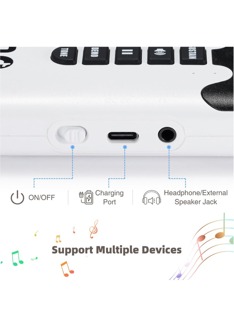 49 Key Roll Up Keyboard Piano, Portable Digital Electric Foldable Piano Keyboard, Rechargeable 8 Tones 6 Educational Demo Songs, for Beginners Gift ,Rainbow  - Image 5
