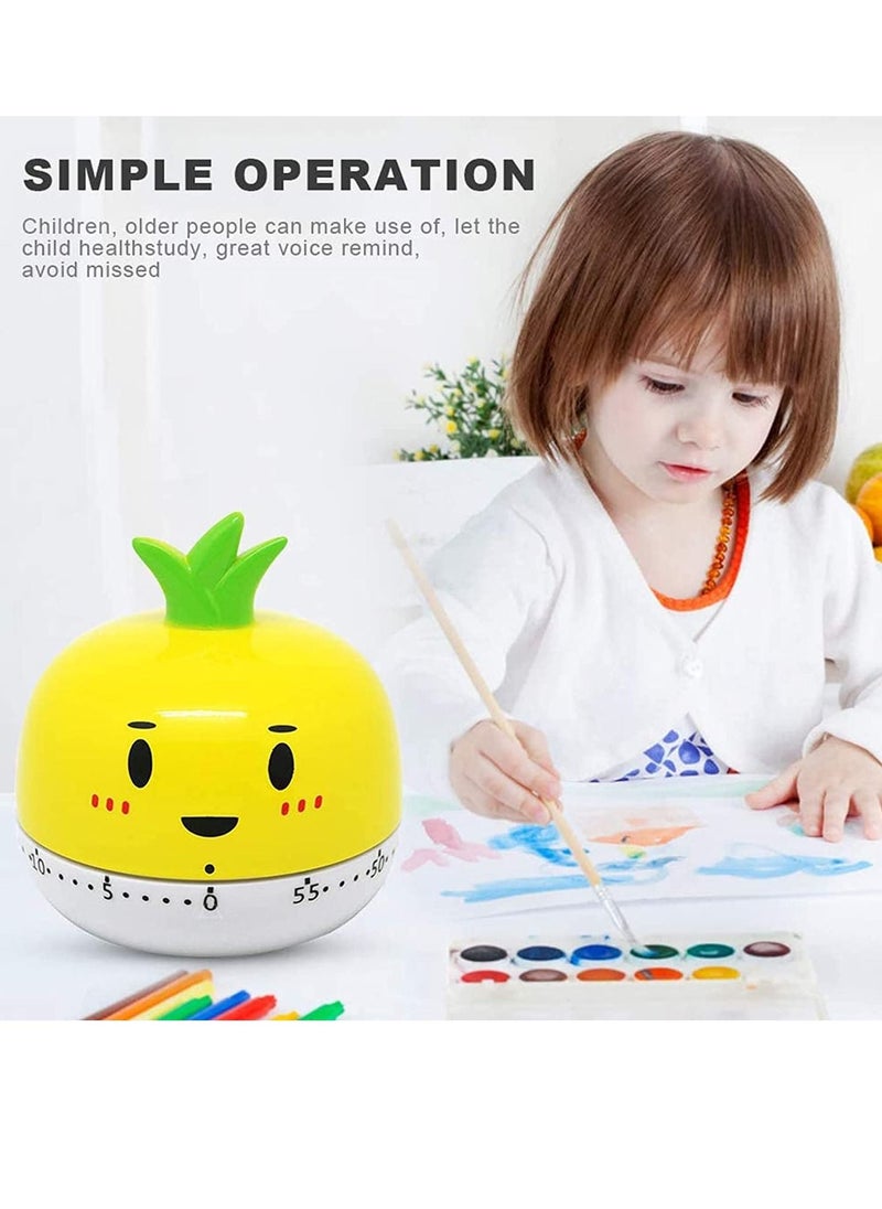 KASTWAVE Kitchen Timer, Pineapple Vegetables Timers 1-60 Minutes, 360 Degree Cooking Tool Cute Cartoon Mechanical Countdown Tomato Timer, Alarm Clock Creative Multi-Function Timer for Kids and Adults Baking  - Image 4