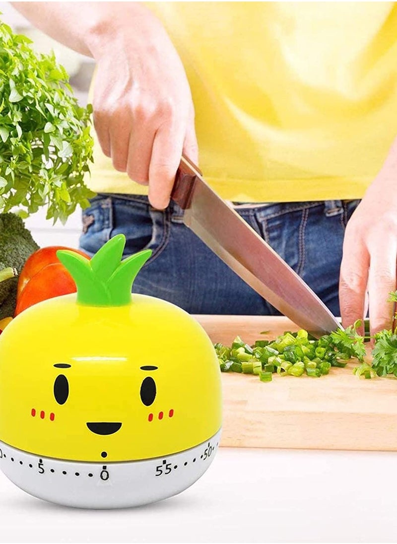 KASTWAVE Kitchen Timer, Pineapple Vegetables Timers 1-60 Minutes, 360 Degree Cooking Tool Cute Cartoon Mechanical Countdown Tomato Timer, Alarm Clock Creative Multi-Function Timer for Kids and Adults Baking  - Image 5