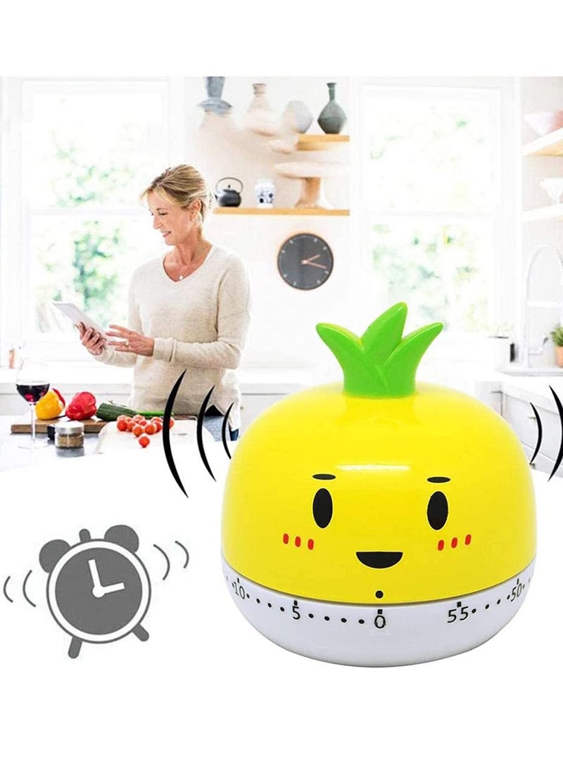 KASTWAVE Kitchen Timer, Pineapple Vegetables Timers 1-60 Minutes, 360 Degree Cooking Tool Cute Cartoon Mechanical Countdown Tomato Timer, Alarm Clock Creative Multi-Function Timer for Kids and Adults Baking  - Image 2