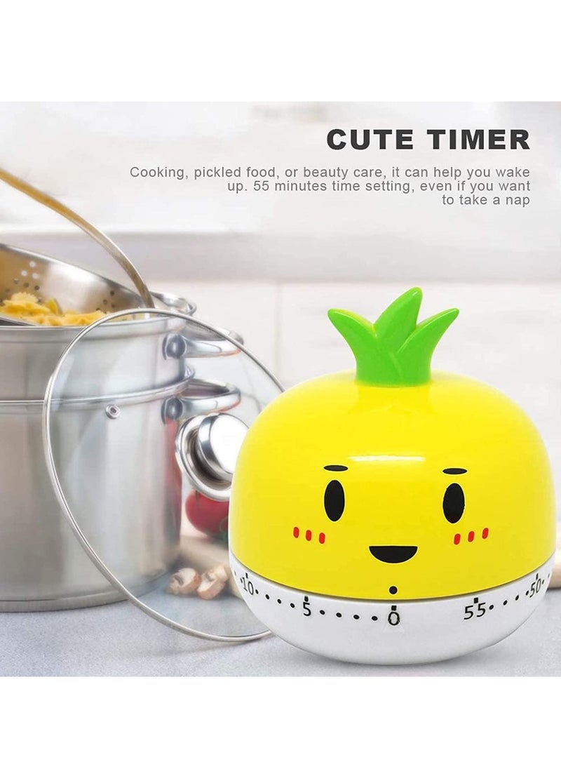 KASTWAVE Kitchen Timer, Pineapple Vegetables Timers 1-60 Minutes, 360 Degree Cooking Tool Cute Cartoon Mechanical Countdown Tomato Timer, Alarm Clock Creative Multi-Function Timer for Kids and Adults Baking  - Image 3