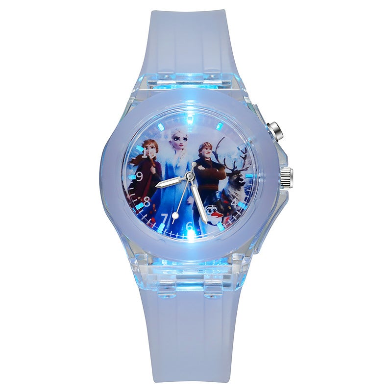 Kids Luminous Cartoon Watch Princess Design Purple combination pattern 