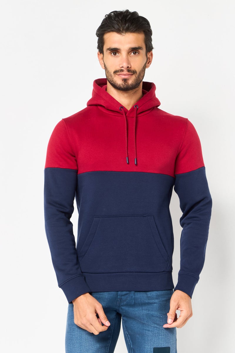 Celio Men Two Tone Long Sleeve Hoodie, Multicolor - Image 1