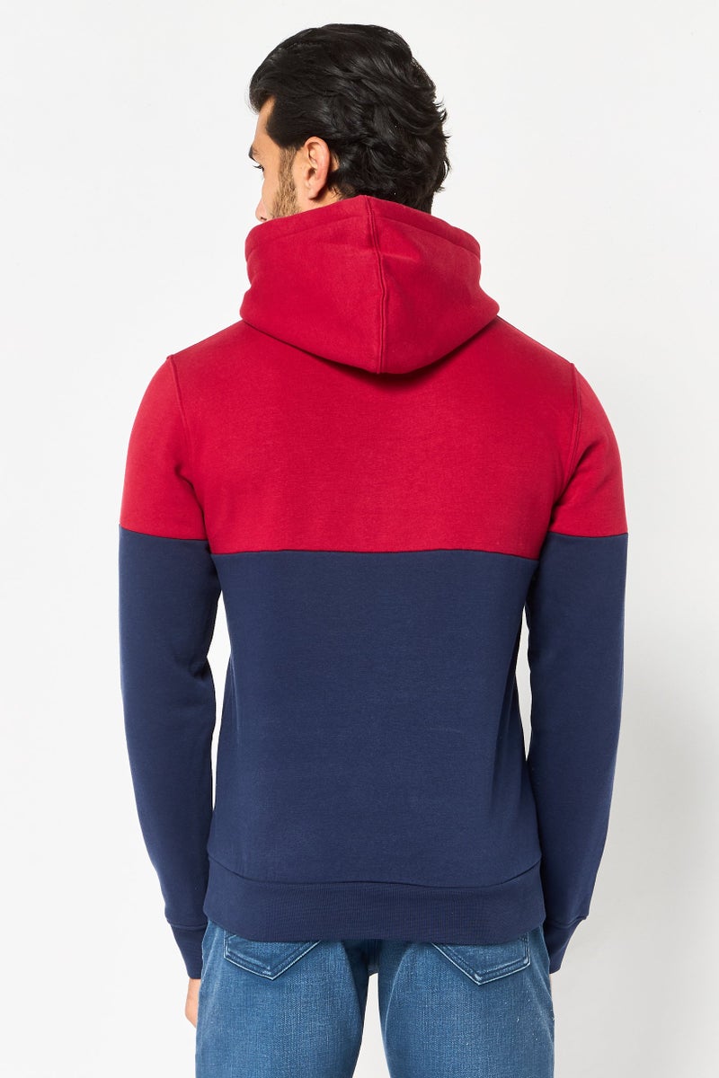 Celio Men Two Tone Long Sleeve Hoodie, Multicolor - Image 3