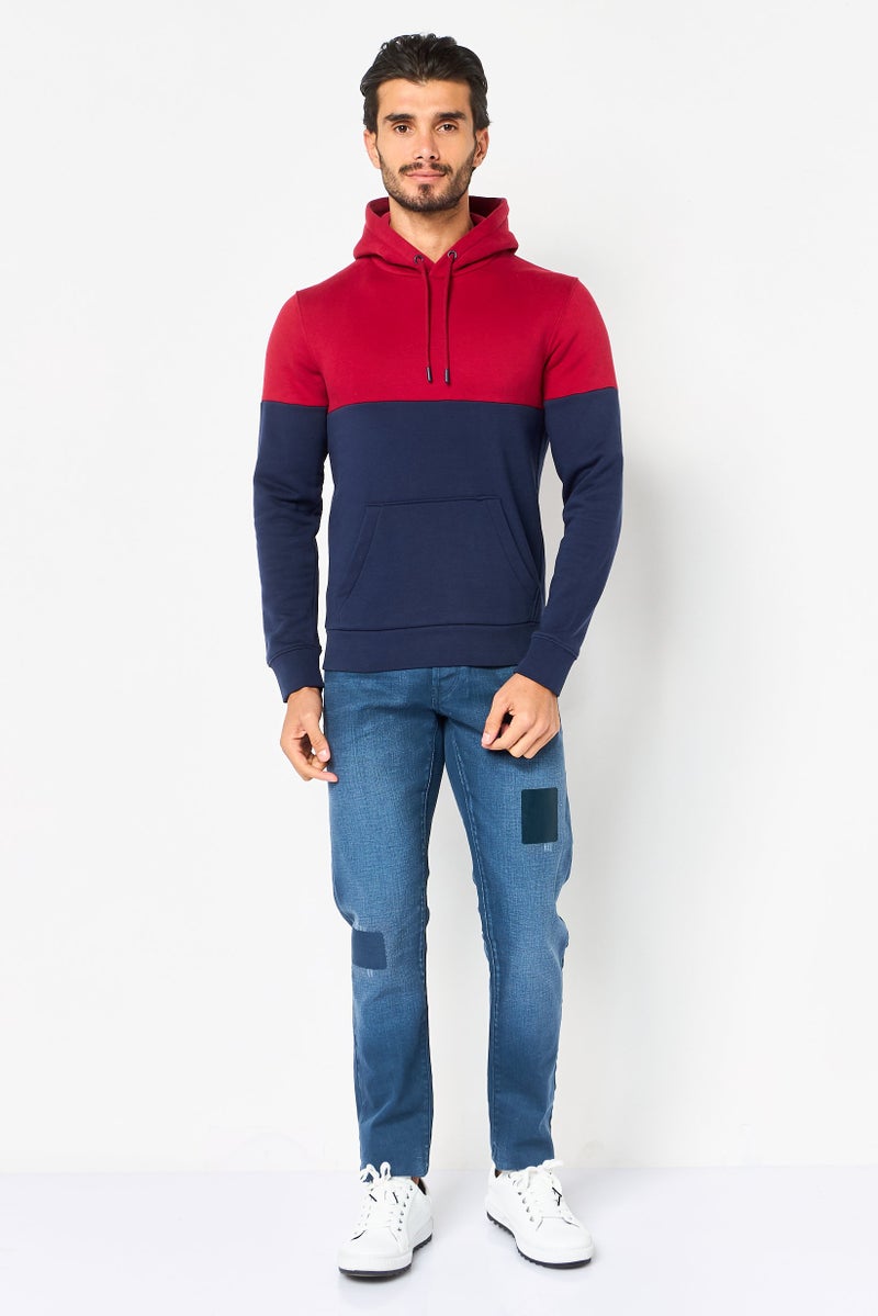 Celio Men Two Tone Long Sleeve Hoodie, Multicolor - Image 4