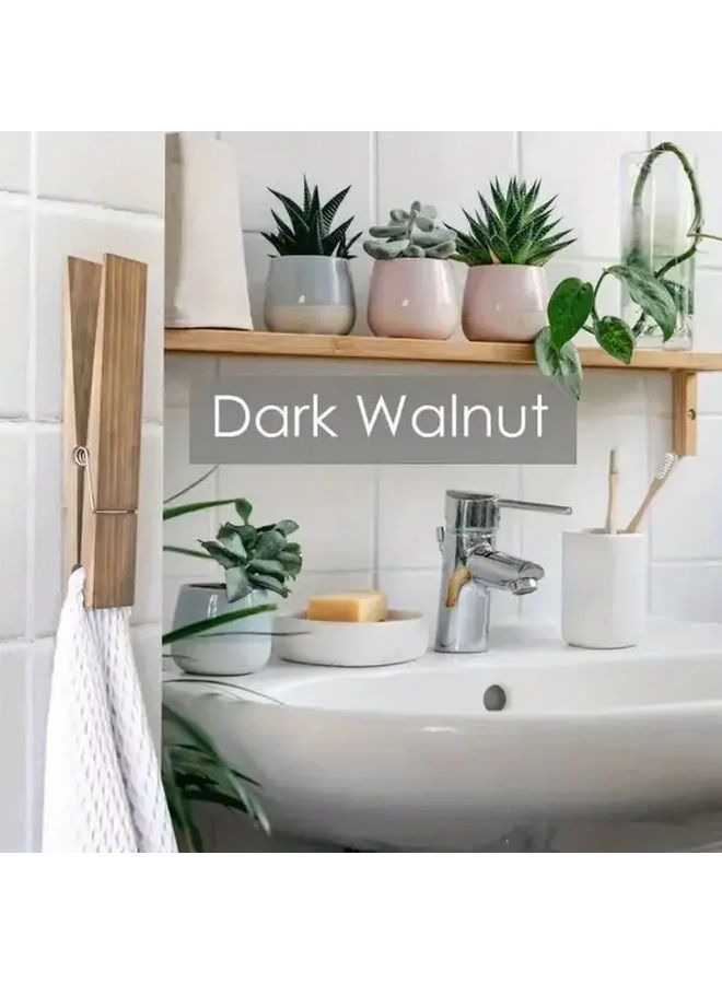 3pcs Wood Color Bathroom Towel Rack Set Wall Mounted Multi Purpose Home Laundry Decoration - Image 1