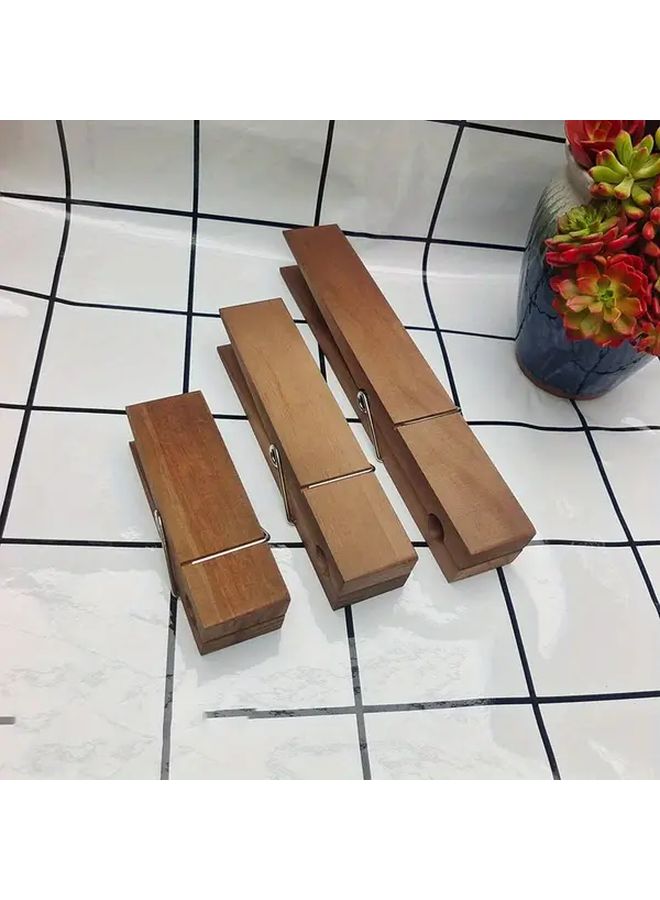 3pcs Wood Color Bathroom Towel Rack Set Wall Mounted Multi Purpose Home Laundry Decoration - Image 4