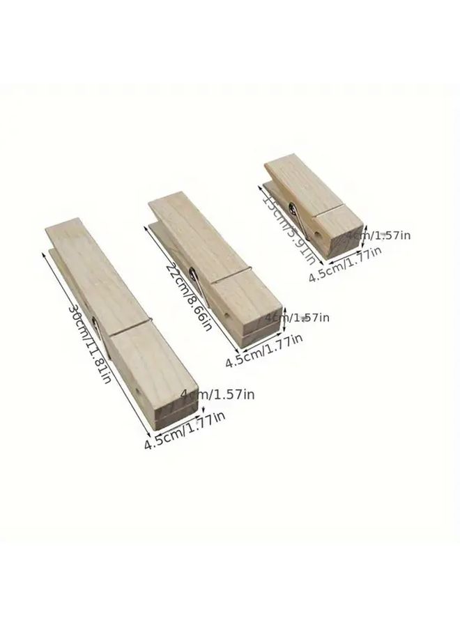 3pcs Wood Color Bathroom Towel Rack Set Wall Mounted Multi Purpose Home Laundry Decoration - Image 3