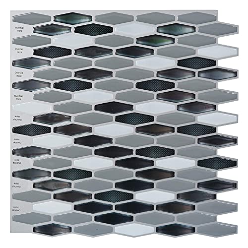Art3d 12 x 12 x 006 Pack Of 6 Wall Panel Marble BlackWhite