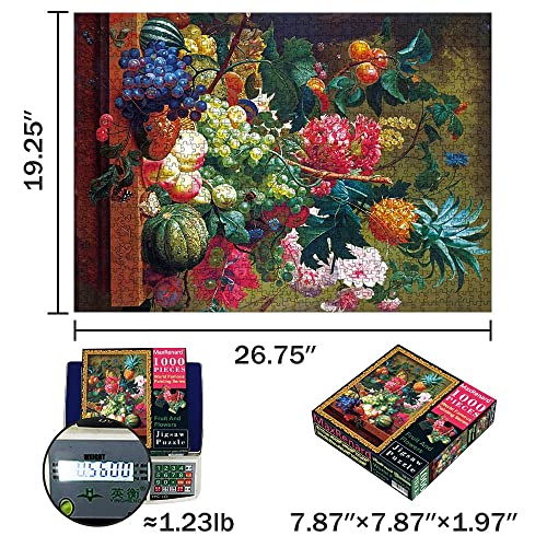 MaxRenard Oil Painting Jigsaw Puzzle 1000 Pieces for Adults Fruit and Flowers Fine Art Puzzle Home Wall Decoration Decompression Toy Gift - Image 5