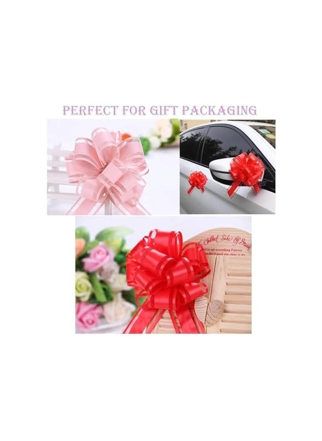 The Bros 5 PCS Large pull bows,white Gift Bow,6 inches,for wrapping gift wedding ribbon bows or flower decorations, Christmas,party birthday,Valentine's Day gift wrapping(white)(Red)  - Image 4