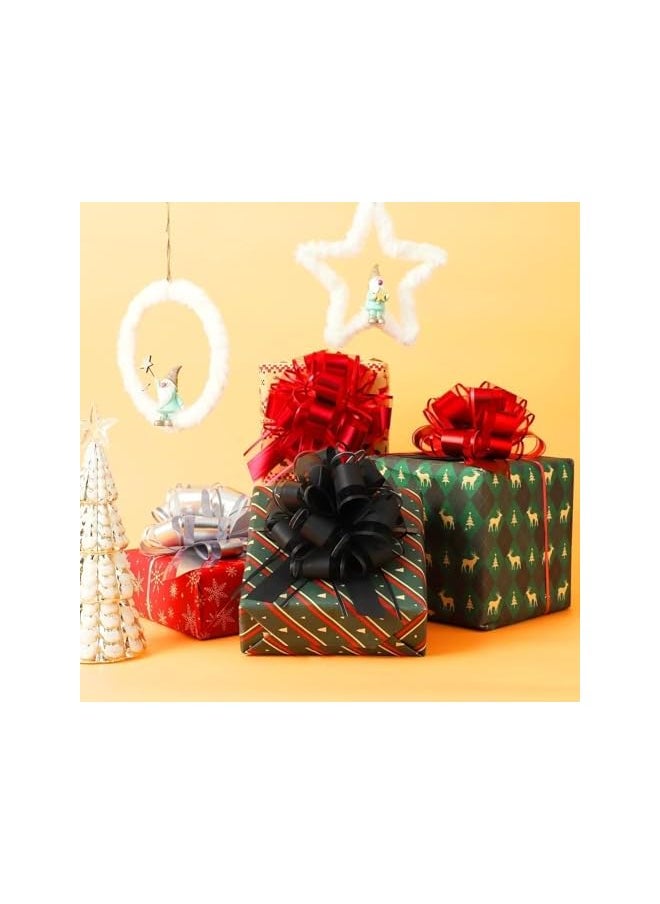 The Bros 5 PCS Large pull bows,white Gift Bow,6 inches,for wrapping gift wedding ribbon bows or flower decorations, Christmas,party birthday,Valentine's Day gift wrapping(white)(Red)  - Image 5