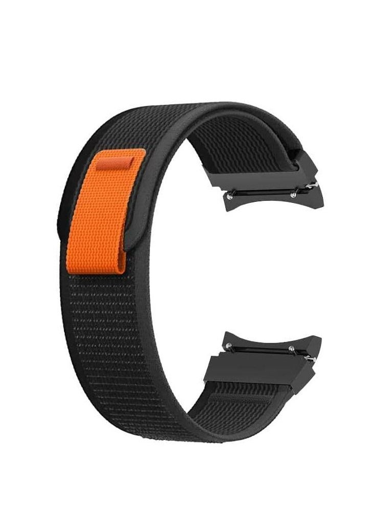 Watch - No Gap Trail Loop Nylon Band Compatible With Samsung Galaxy Watch 4 40mm 44mm/Galaxy Watch 4 Classic 42mm 46mm Black Gray - Image 1
