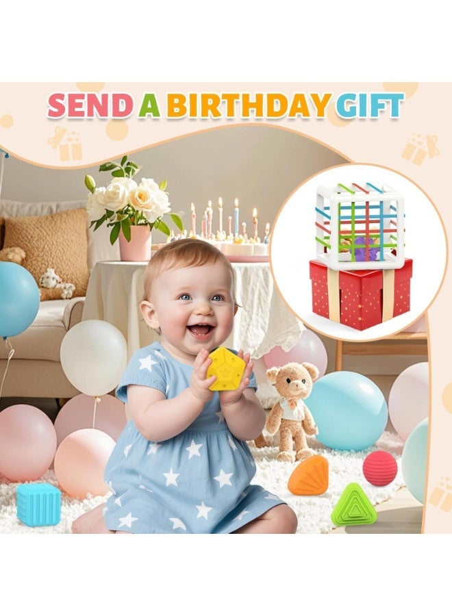 ARGT Montessori Shape Sorter Toy for Babies | Colorful Cube with 6 Sensory Shapes | Educational Learning Toy for 1-2 Year Old Boys & Girls - Image 2