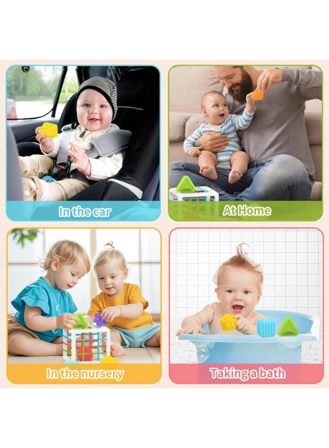 ARGT Montessori Shape Sorter Toy for Babies | Colorful Cube with 6 Sensory Shapes | Educational Learning Toy for 1-2 Year Old Boys & Girls - Image 3