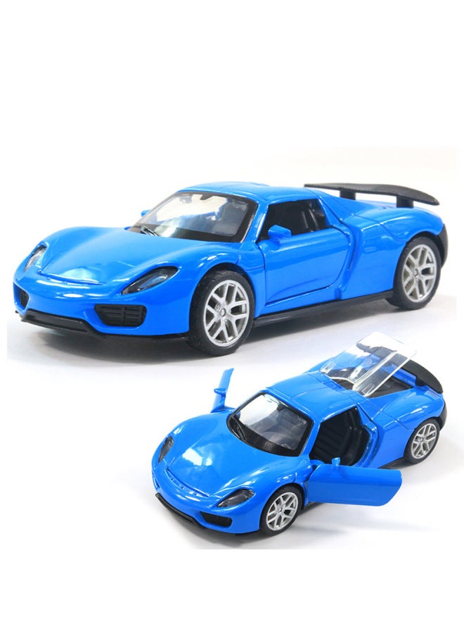 Bag 1:36 Alloy Toy Car Model Three-door Sports Car 918 Children Huili Male Toy Doll Machine-Color:Bags -201 Retainers Blue  - Image 1