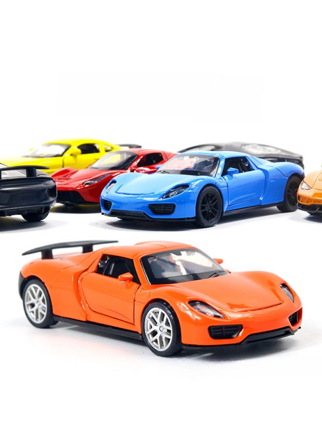 Bag 1:36 Alloy Toy Car Model Three-door Sports Car 918 Children Huili Male Toy Doll Machine-Color:Bags -201 Retainers Blue  - Image 2