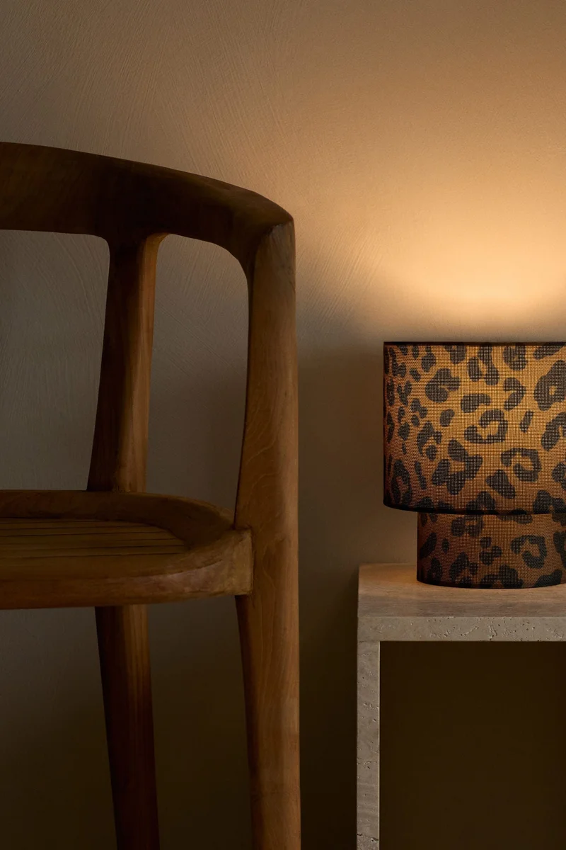 H&M Patterned fabric-covered table lamp
