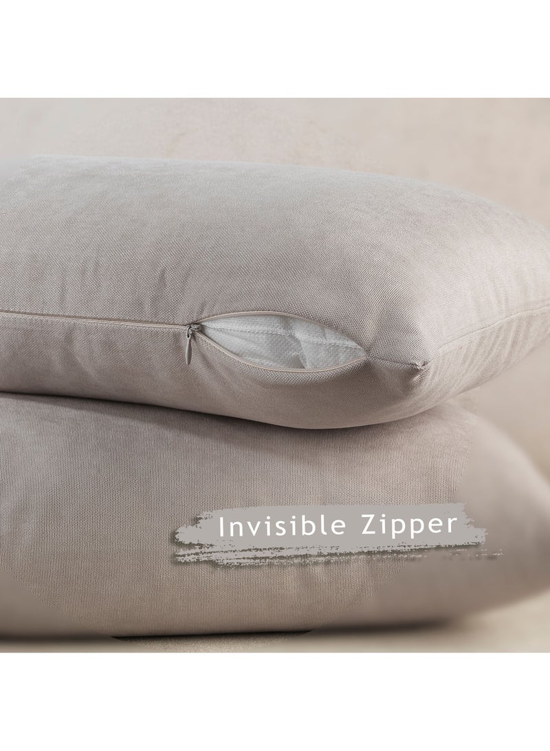 Zeenah Furniture Decorative Solid Color Invisible Zipper Diamond Cushion Cover Velvet Look Throw Pillow Set of 2 Cases for Chair Couch Bedroom & Livingroom Pillowcase - Image 3