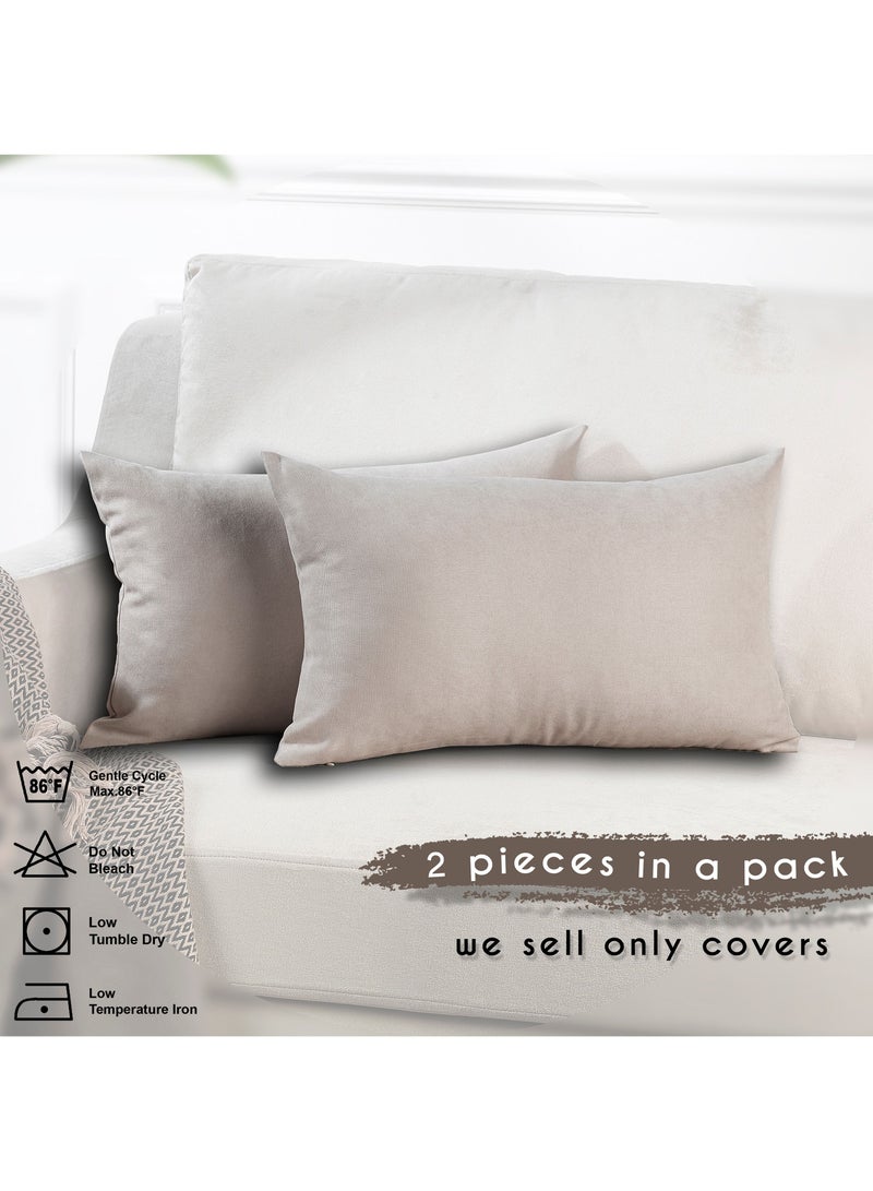 Zeenah Furniture Decorative Solid Color Invisible Zipper Diamond Cushion Cover Velvet Look Throw Pillow Set of 2 Cases for Chair Couch Bedroom & Livingroom Pillowcase - Image 2