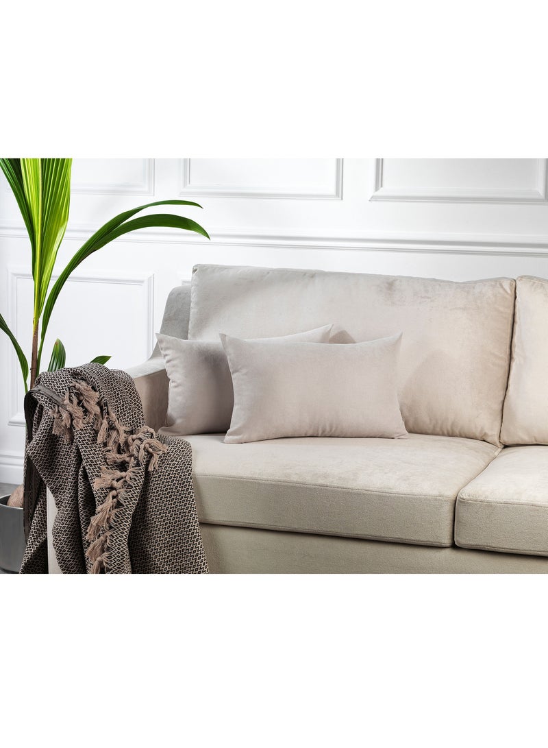 Zeenah Furniture Decorative Solid Color Invisible Zipper Diamond Cushion Cover Velvet Look Throw Pillow Set of 2 Cases for Chair Couch Bedroom & Livingroom Pillowcase - Image 1