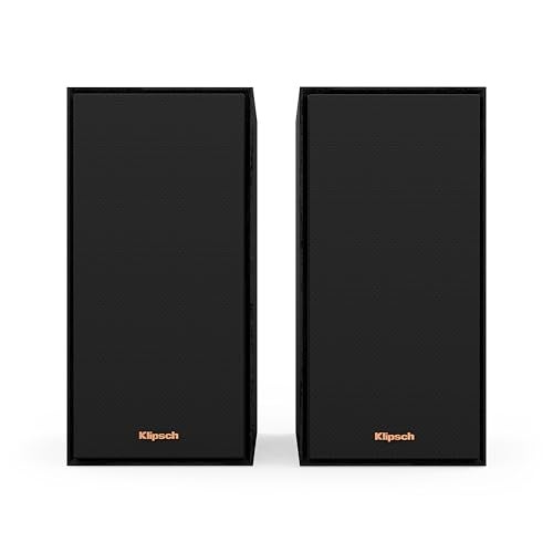 Klipsch Reference R-40PM Powered Bookshelf Speakers - 90-Degree x 90-Degree Tractrix Horn - Linear Travel Suspension - Sleek, Modern Appearance - Image 3