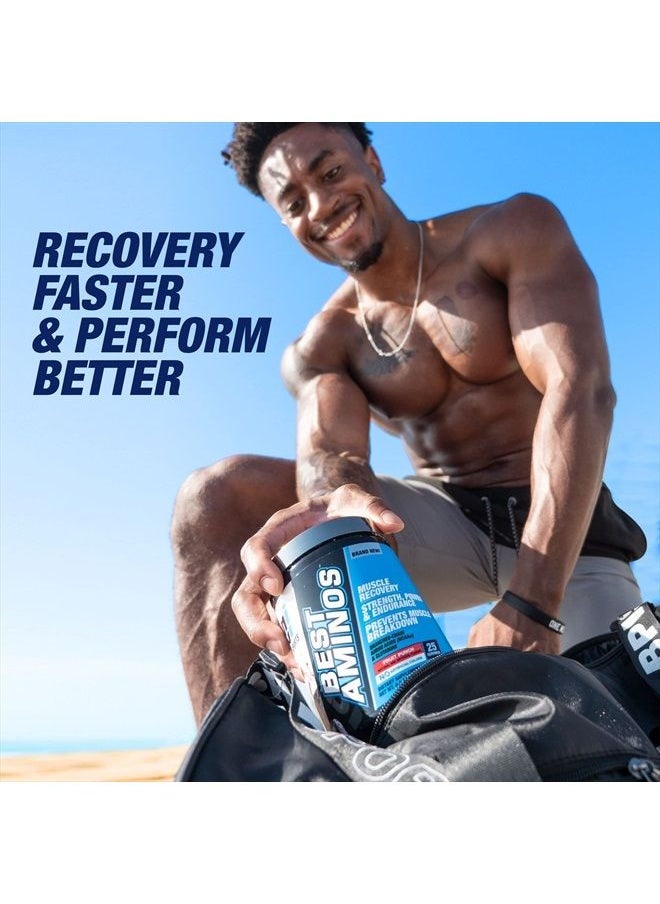 BPI SPORTS - Best Aminos - BCAA Powder Post Workout & Glutamine Recovery Drink with Branched Chain Amino Acids for Hydration & Recovery, for Men & Women - Fruit Punch - 25 Servings - Image 1
