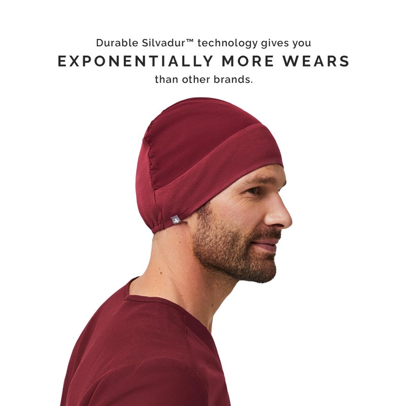 FIGS Modern Expandable Unisex Scrub Cap for Women and Men - Burgundy, One Size - Image 5