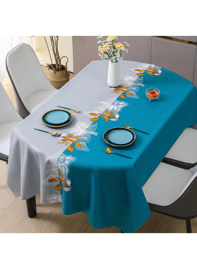 الأزرق جي دبليو مفارش المائدة PVC البيضاوي الفاخر الخفيف والممتاز بالجودة - Image 1