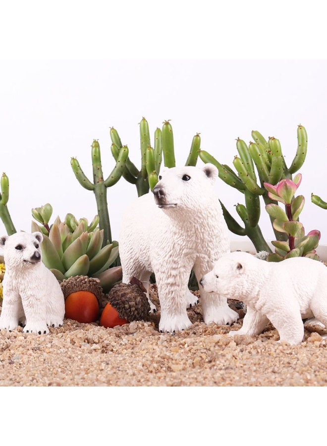 Children's Realistic Wild Ocean Animal Model Decorative Ornaments Solid Polar Bear Toy Set Educational Playsets-Color:X131 Soft Glue Filled Cotton Polar Bear - Image 5