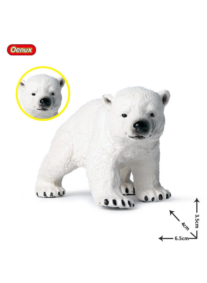 Children's Realistic Wild Ocean Animal Model Decorative Ornaments Solid Polar Bear Toy Set Educational Playsets-Color:X131 Soft Glue Filled Cotton Polar Bear - Image 4